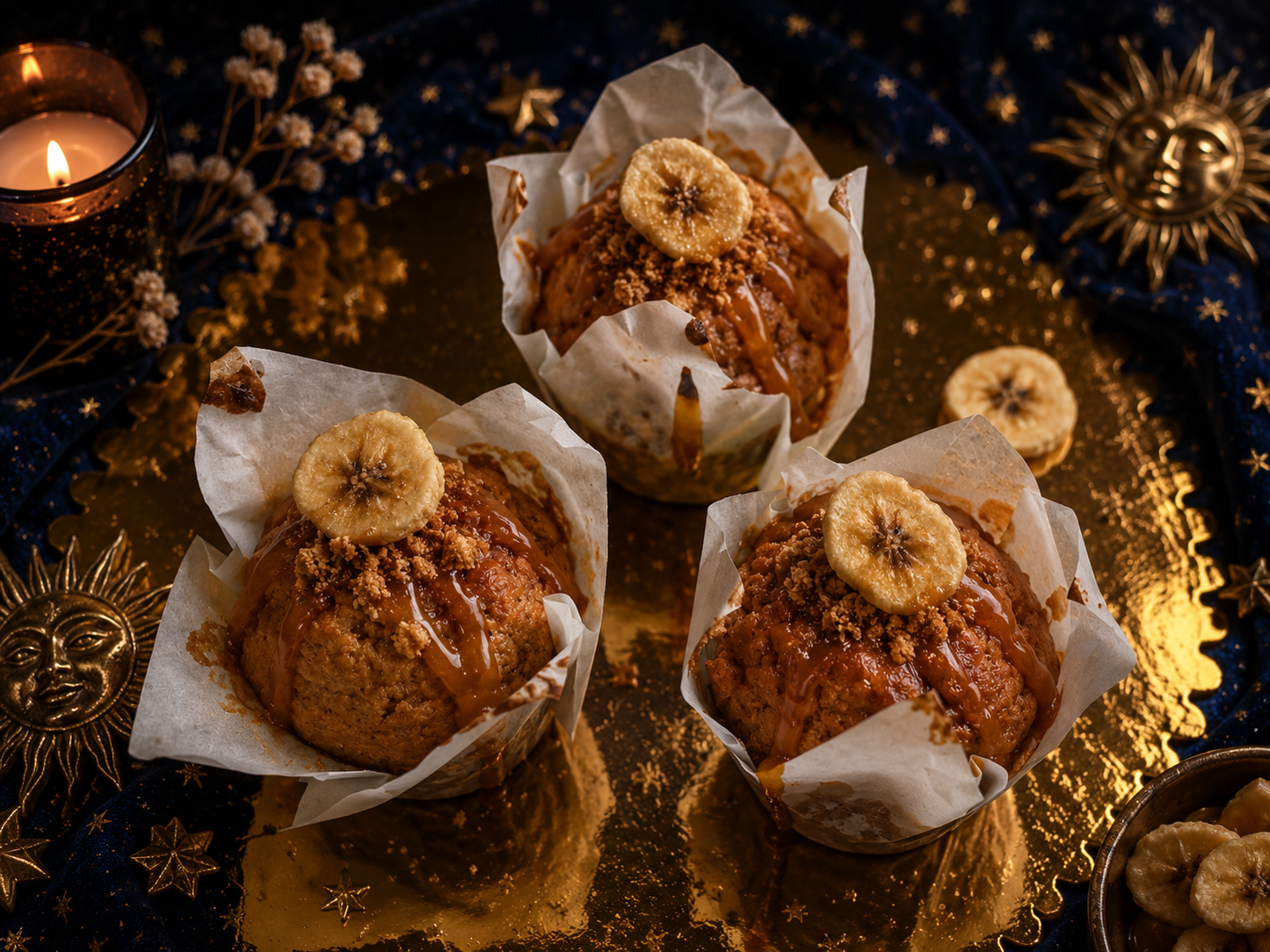 Banana caramel muffins